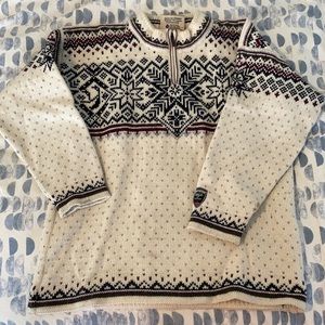Dale of Norway Zip neck sweater 100% wool size S